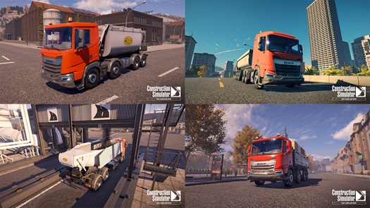 Driving sturdy DAF trucks in Construction Simulator game